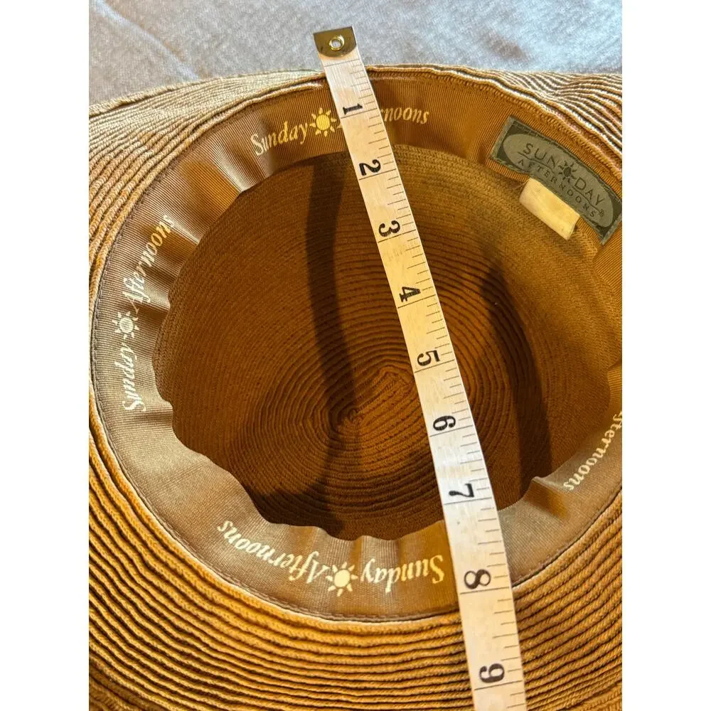 Sunday Afternoons Women’s Wide Brim Straw Sun Hat Brown Black Band One Size